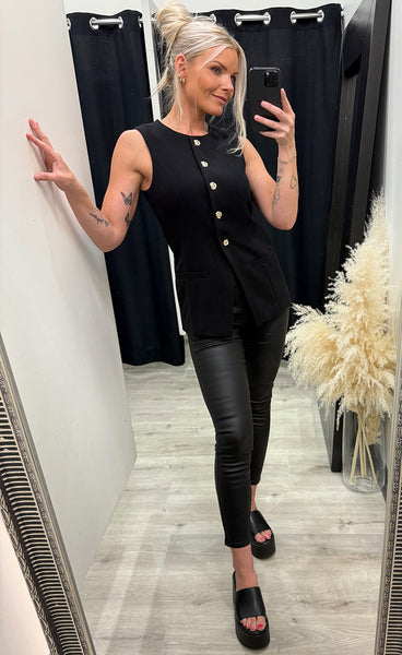 Luxury clarie vest - black