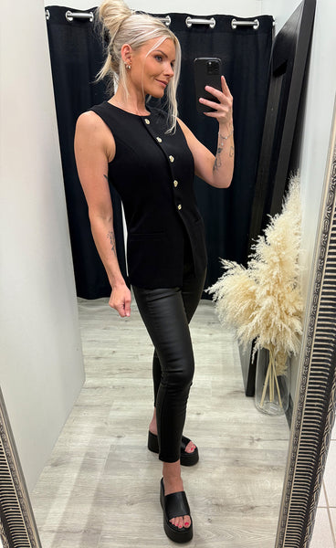 Luxury clarie vest - black