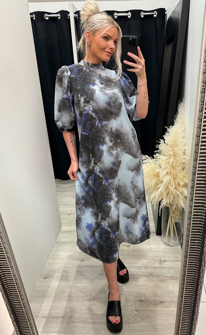 Ventia dress - grey/blue