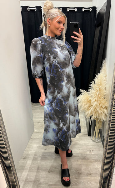 Ventia dress - grey/blue