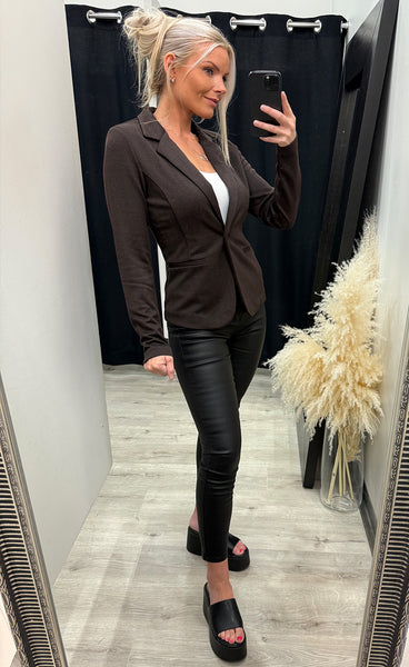 Kate jacquard blazer 4 - brown herringbone
