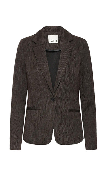Kate jacquard blazer 4 - brown herringbone