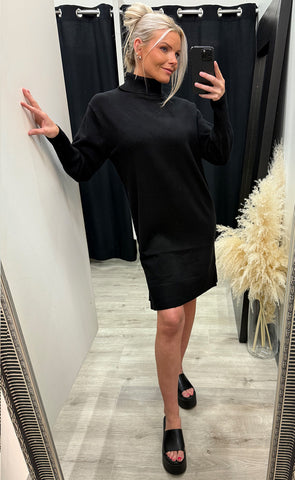 Steffi rollneck dress - black