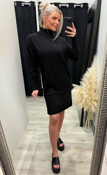 Steffi rollneck dress - black