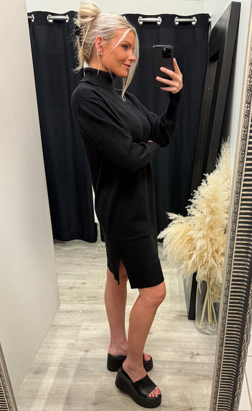 Steffi rollneck dress - black
