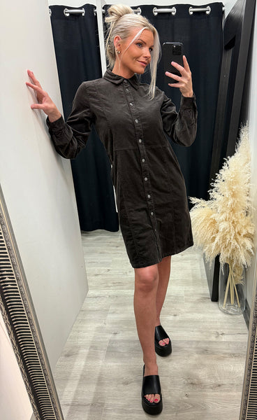 Sally placket dress - espresso
