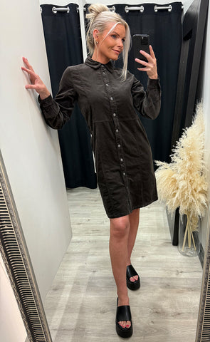 Sally placket dress - espresso