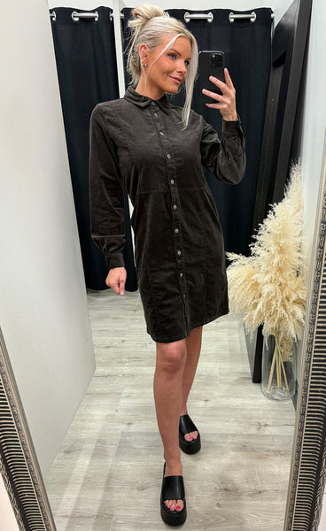 Sally placket dress - espresso
