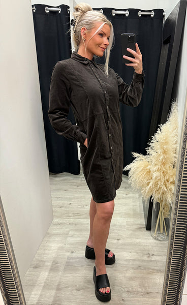 Sally placket dress - espresso
