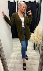 Sanny cardigan 7 - dusty olive melange