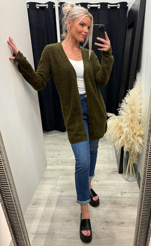 Sanny cardigan 7 - dusty olive melange