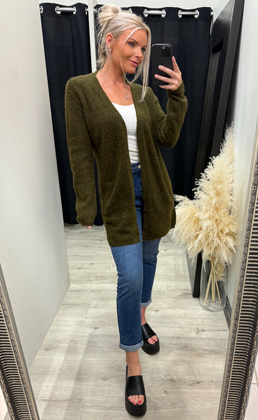 Sanny cardigan 7 - dusty olive melange