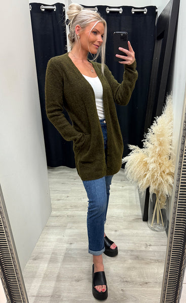 Sanny cardigan 7 - dusty olive melange