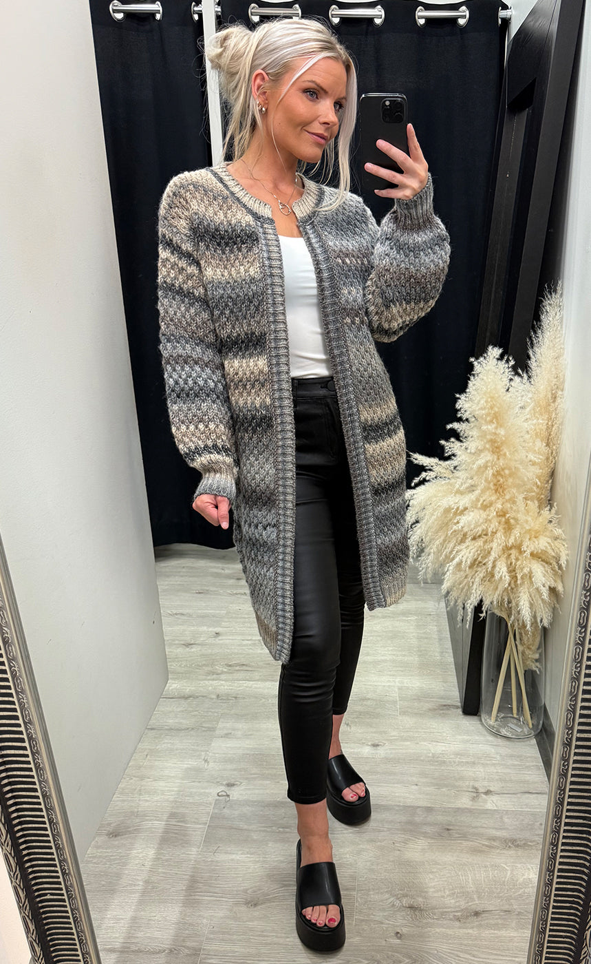 Gio knit cardigan - light grey mix