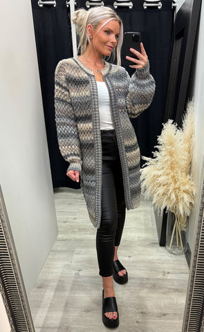Gio knit cardigan - light grey mix