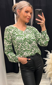 Silje blouse 1 - green mix