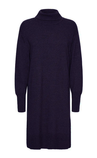 Steffi rollneck dress - navy melange