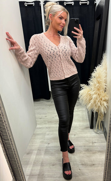 Nadika cardigan - pale mauve melange