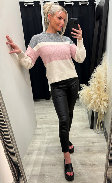 Omea jumper 3 - pale mauve mix