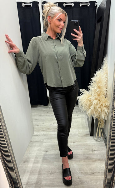 Kimmie shirt - mulled basil
