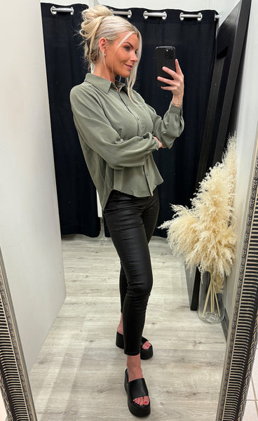 Kimmie shirt - mulled basil