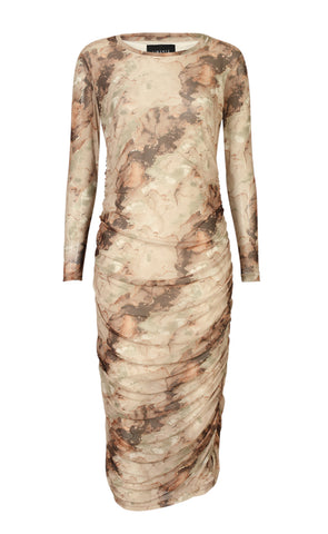 LIBERTÉ mesh dress - brown gold marble