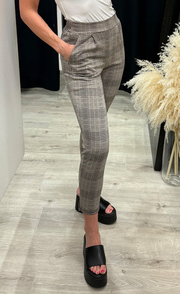Manse pants - natural/black check