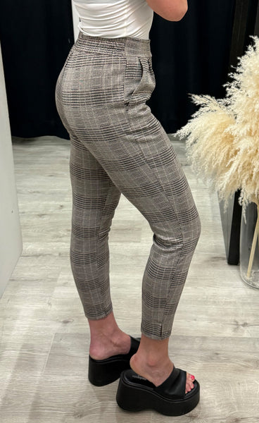 Manse pants - natural/black check