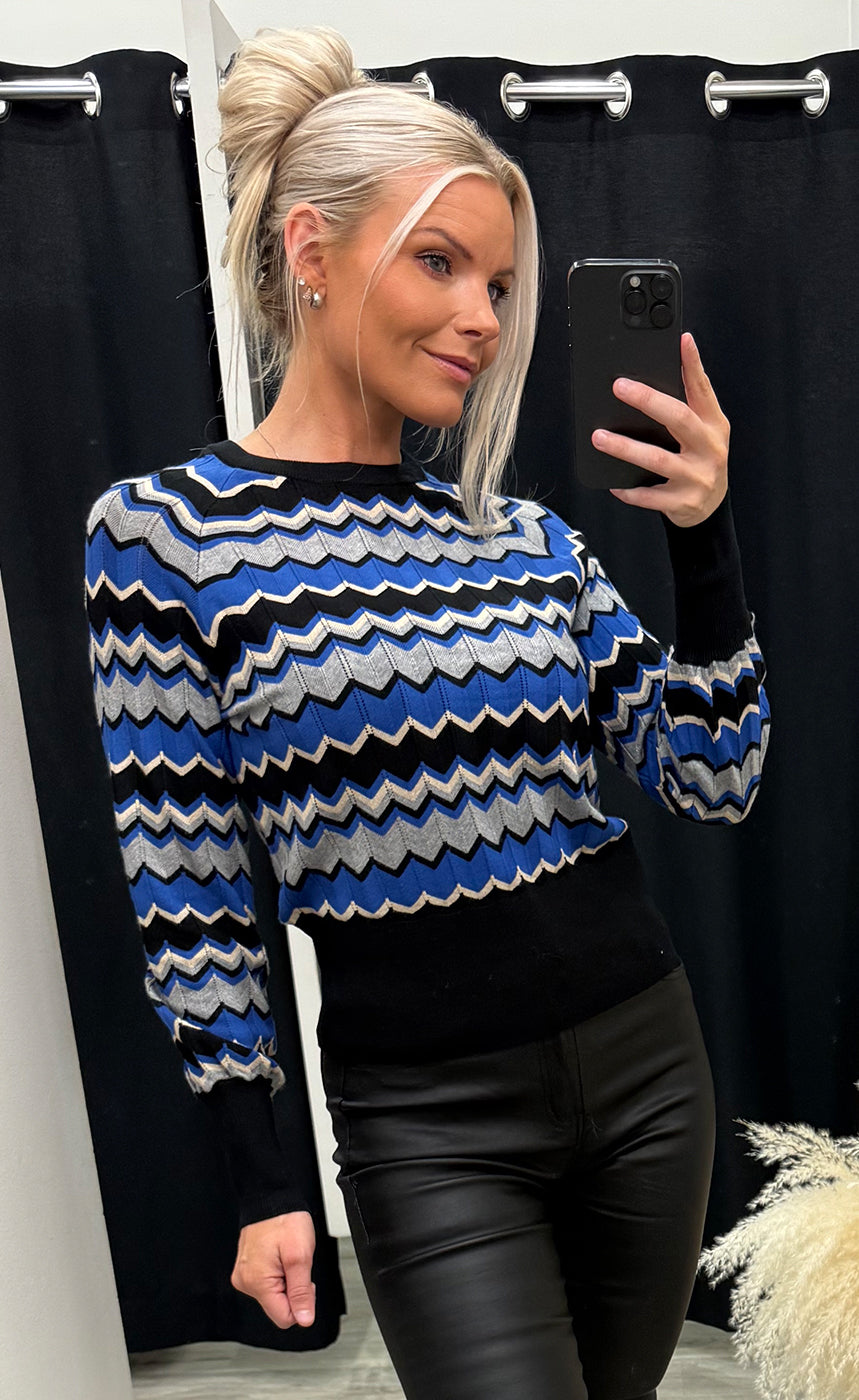 Morla zigzag jumper - blue quartz