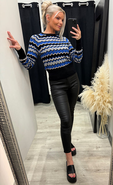 Morla zigzag jumper - blue quartz