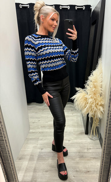 Morla zigzag jumper - blue quartz