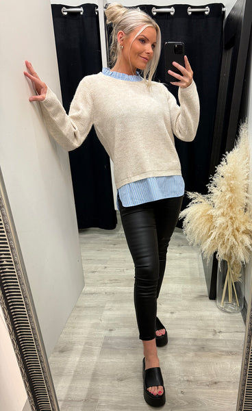 Katiejo pullover 1 - limestone melange mix