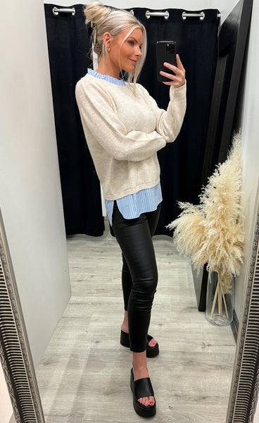 Katiejo pullover 1 - limestone melange mix