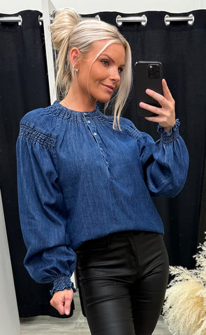 Malia blouse - dark blue denim
