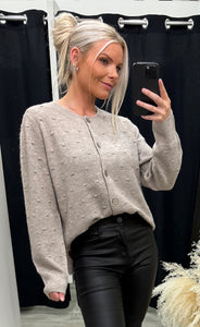 Elise cardigan 2 - moon rock melange