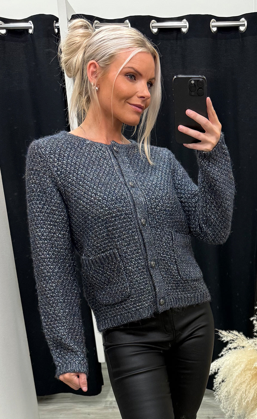 Catalina cardigan - dark blue lurex melange