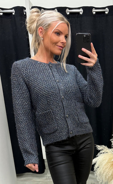 Catalina cardigan - dark blue lurex melange