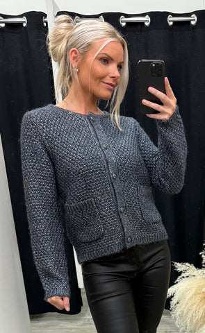 Catalina cardigan - dark blue lurex melange