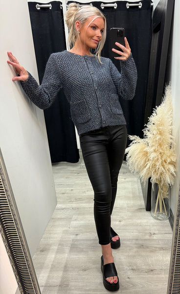 Catalina cardigan - dark blue lurex melange