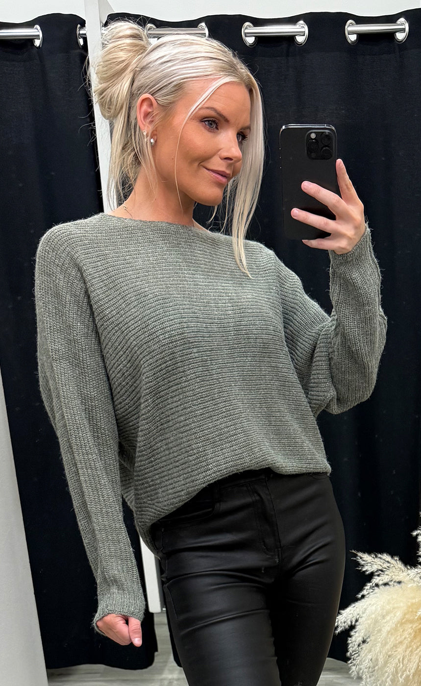 Eretta pullover 3 - dusty olive melange