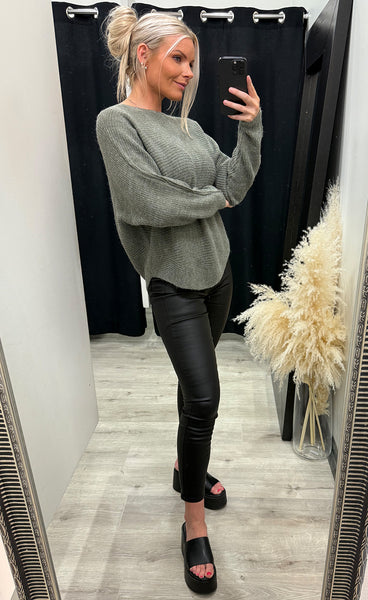 Eretta pullover 3 - dusty olive melange