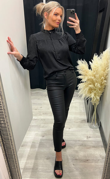 Asta jaquard blouse - black