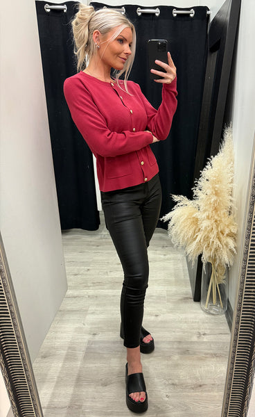Sara short cardigan - chili pepper