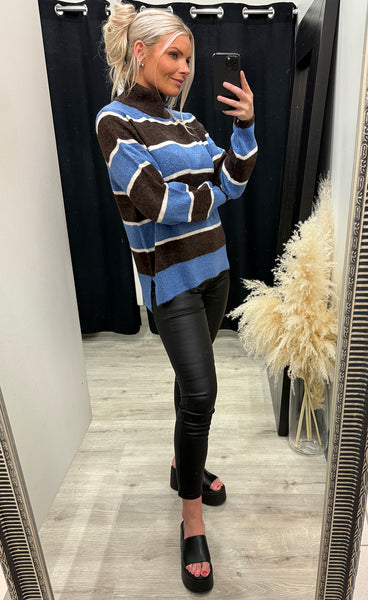 Edeen pullover 3 - coffee bean stripe