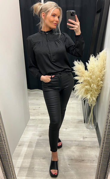 Asta jaquard blouse - black