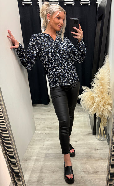 Kiki blouse 1 - floral nightsky