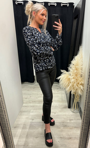 Kiki blouse 1 - floral nightsky