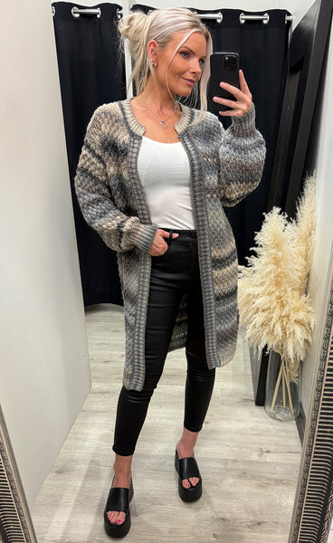 Gio knit cardigan - light grey mix