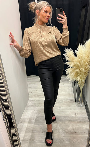 Asta jaquard blouse - gold