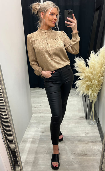 Asta jaquard blouse - gold